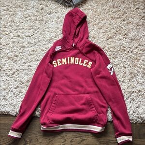 Nike Seminoles Burgundy Hoodie with White and Gold Accents